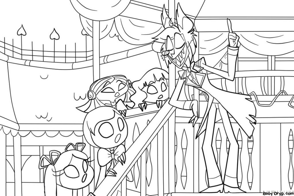 Hotel Hazbin drawing | Coloring Hazbin Hotel