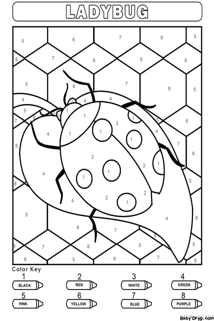 Ladybug Color by Number | Color by Number Coloring Pages