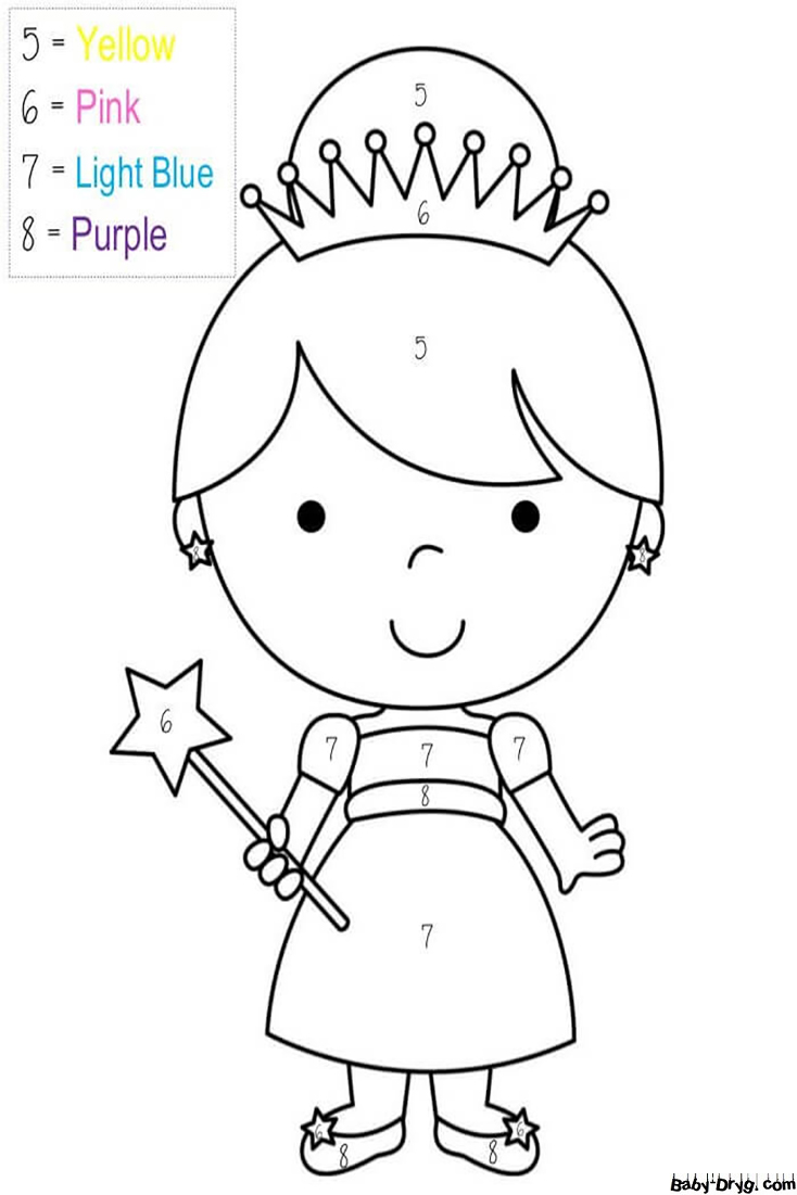 Little Princess Color by Number | Color by Number Coloring Pages