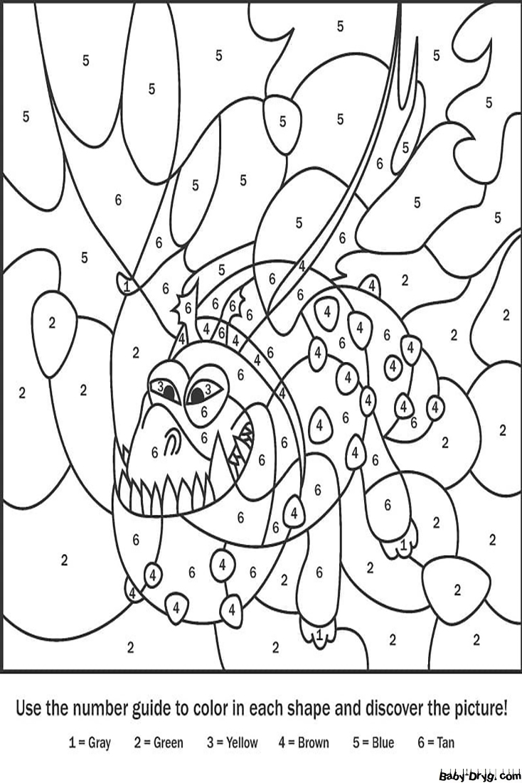 Meatlug Dragon Color by Number | Color by Number Coloring Pages