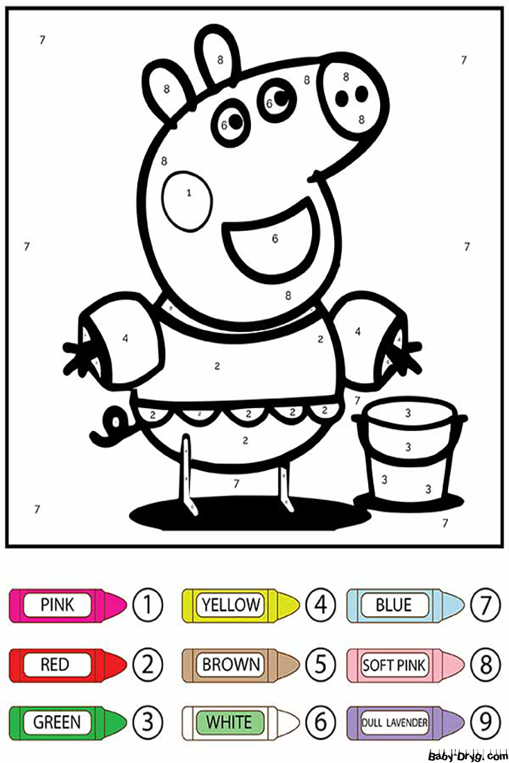 Peppa Pig Color by Number | Color by Number Coloring Pages