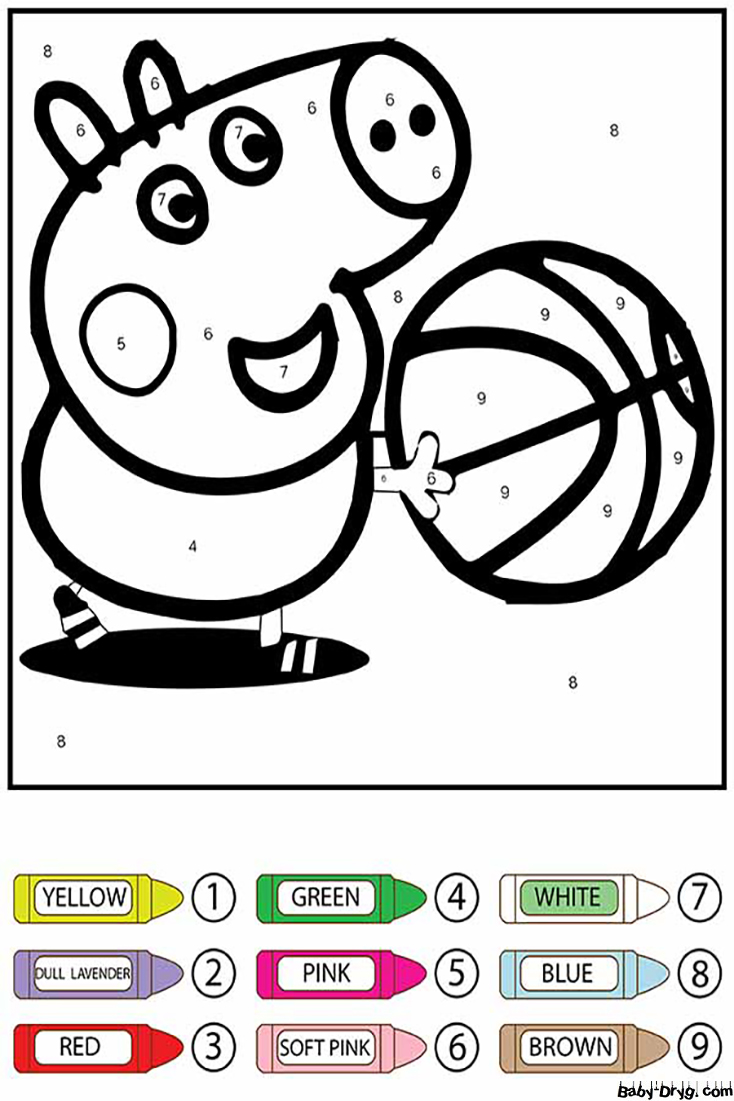 Playing Peppa Pig Color by Number | Color by Number Coloring Pages