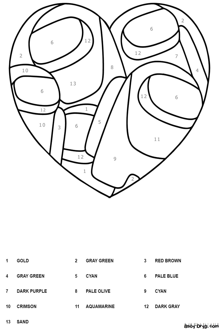 Printable Among Us Color by Number | Color by Number Coloring Pages