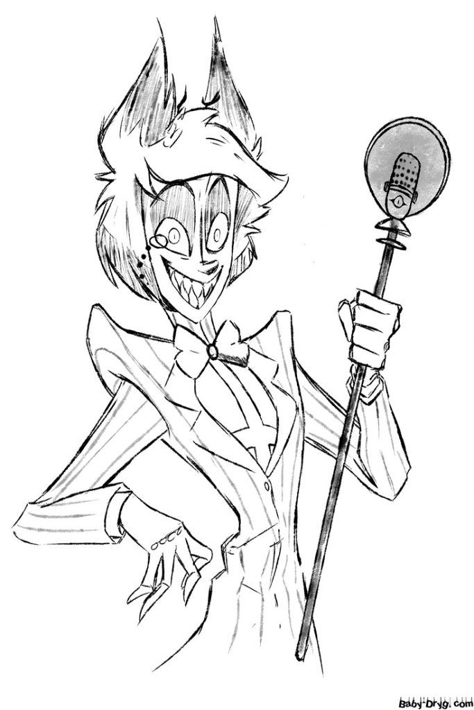Radio host Coloring Page | Coloring Hazbin Hotel