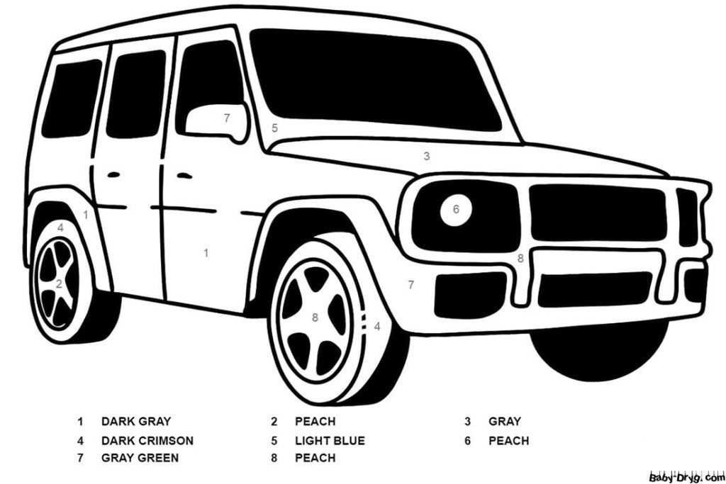 Раскраска автомобиль Mercedes Benz | Раскраски по номерам