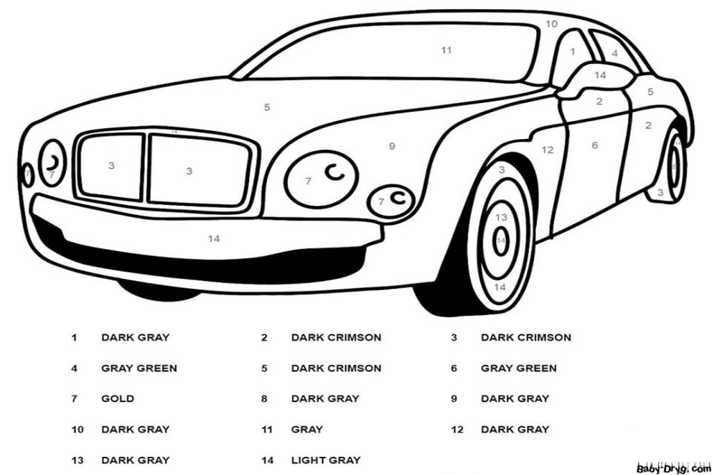 Раскраска Bentley | Раскраски по номерам