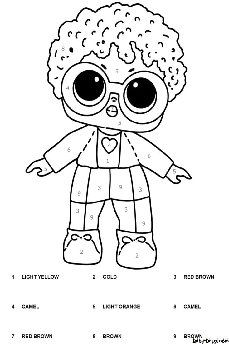 Раскраска Бесплатная Кукла ЛОЛ | Раскраски по номерам