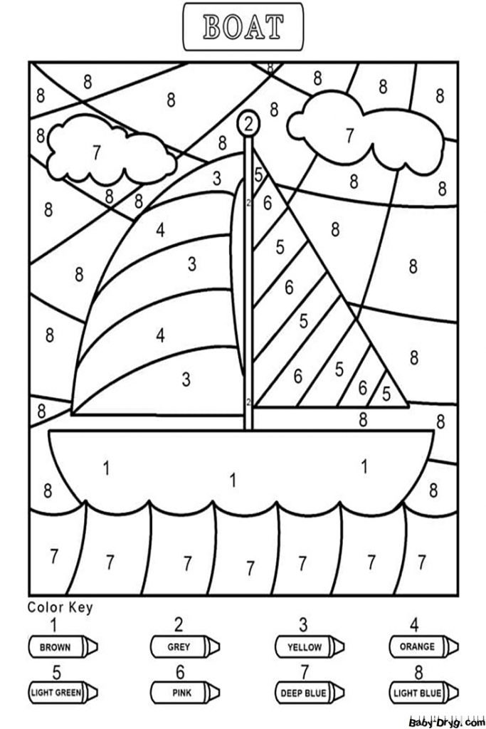 Раскраска Лодка | Раскраски по номерам