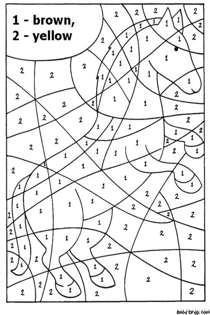 Раскраска Лошадка | Раскраски по номерам