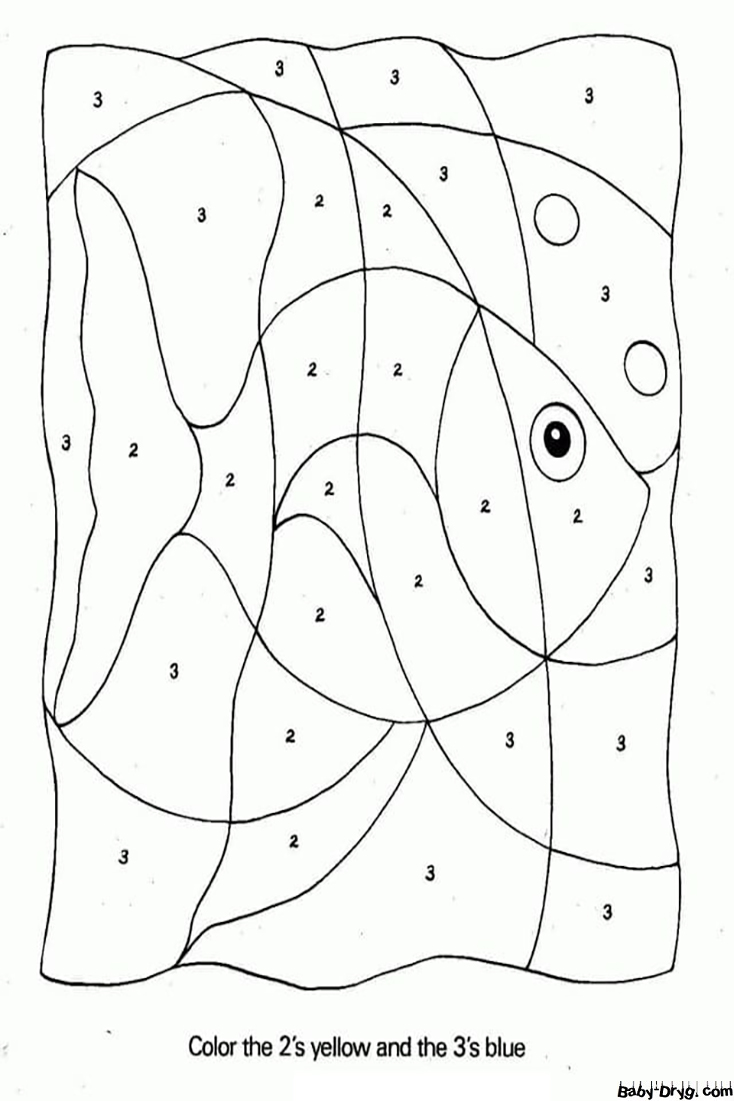 Раскраска Простая рыбка | Раскраски по номерам