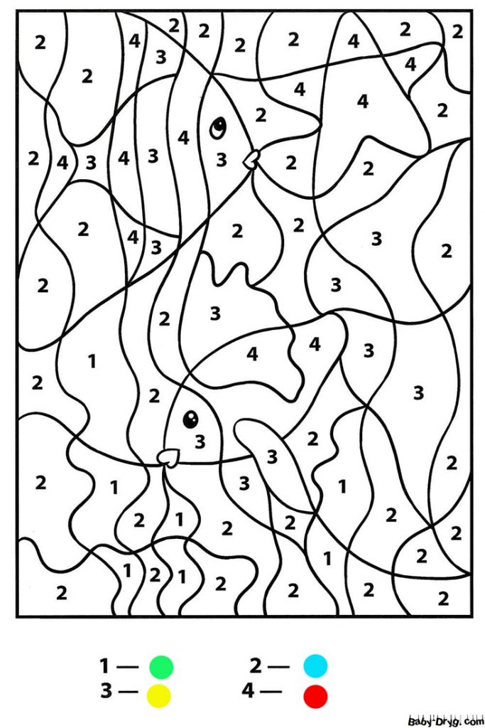 Раскраска Рыбки | Раскраски по номерам