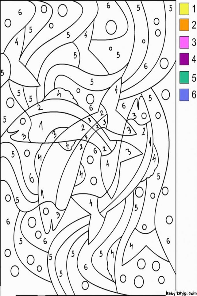 Раскраска Рыбы | Раскраски по номерам