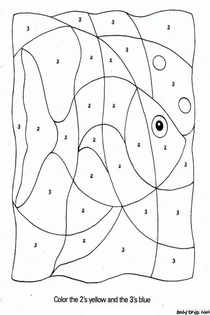 Simple Fish Color by Number | Color by Number Coloring Pages