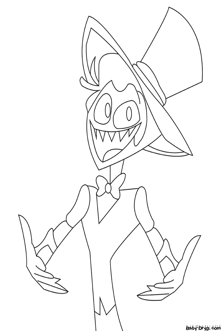 Smiling Lucifer Coloring Page | Coloring Hazbin Hotel