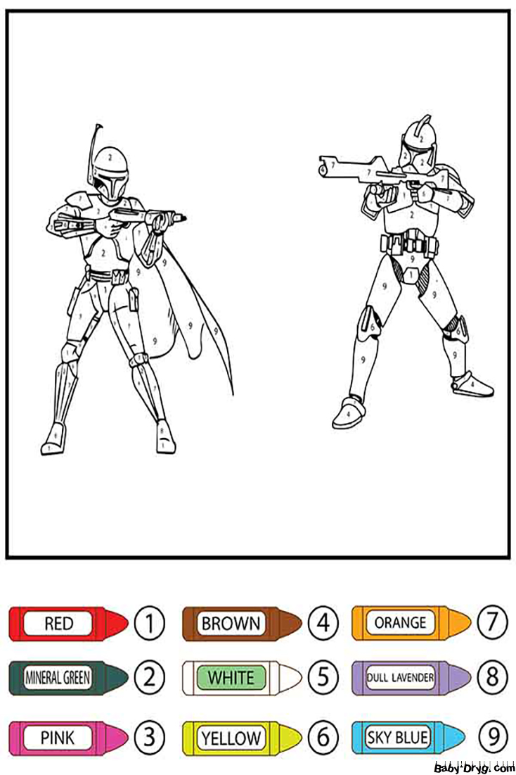 Star Wars Clone Troopers Color By Number | Color by Number Coloring Pages