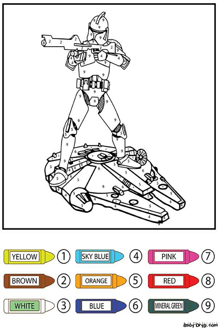 Star Wars Stormtrooper Color by Number | Color by Number Coloring Pages
