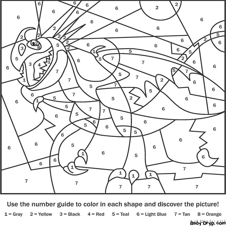 Stormfly Dragon Color by Number | Color by Number Coloring Pages