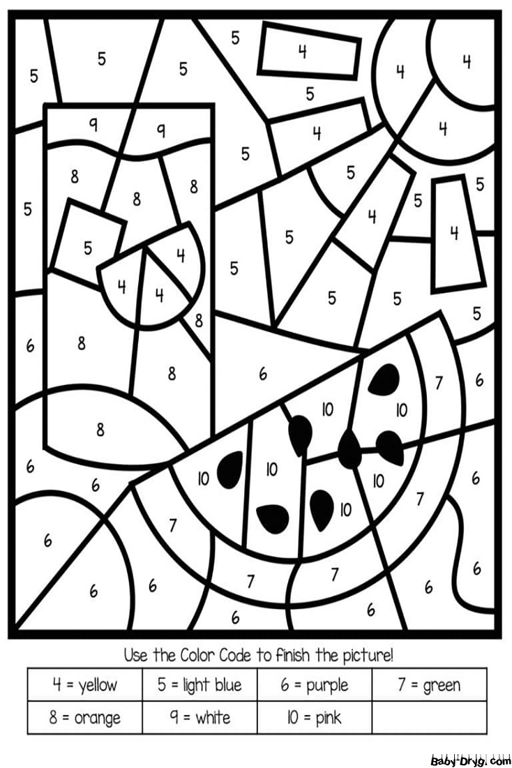 Summer for Kindergarten Color by Number | Color by Number Coloring Pages