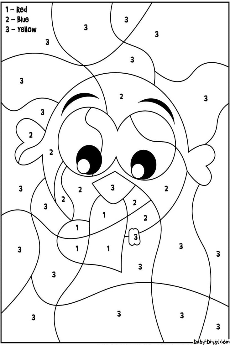 Valentine Bird Color by Number | Color by Number Coloring Pages