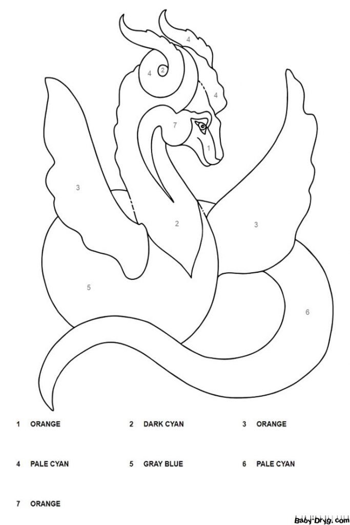 Wonderful Dragon Color by Number | Color by Number Coloring Pages