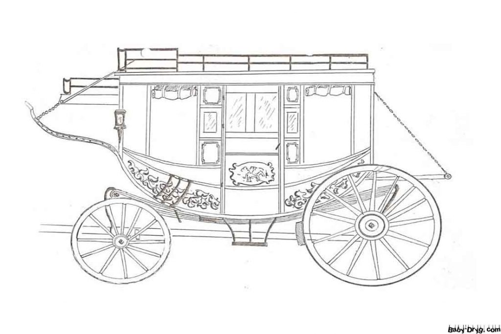 A carriage for children Coloring Page | Coloring Carriages