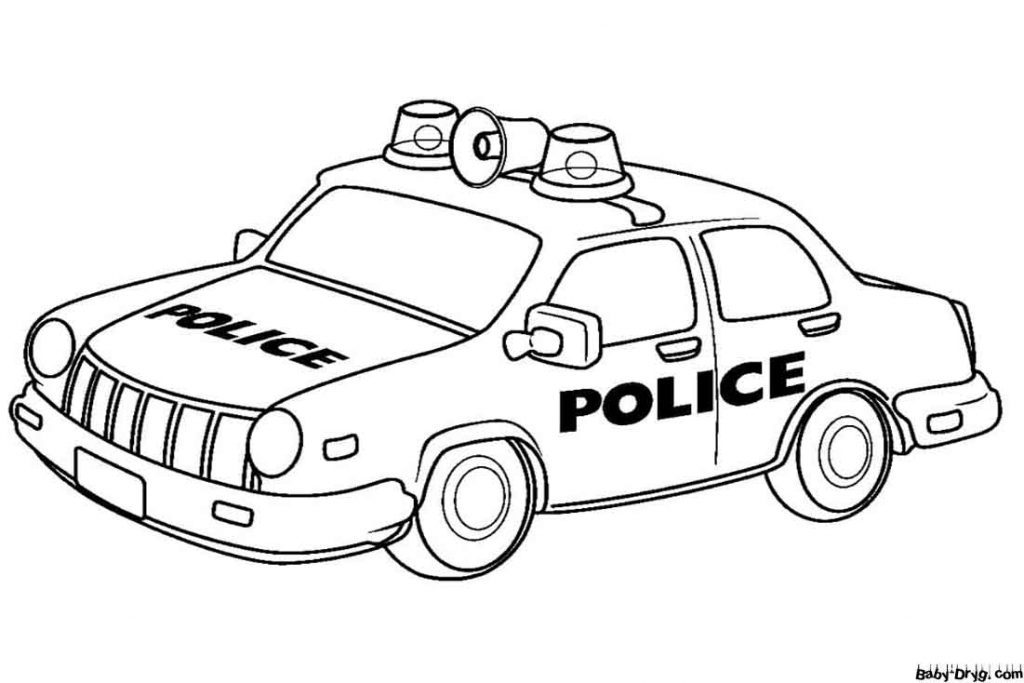 A Police Car Coloring Page | Coloring Police Cars