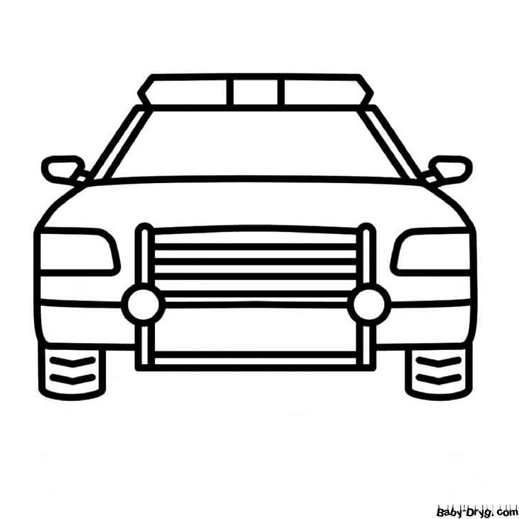 A police car with flashing lights Coloring Page | Coloring Police Cars