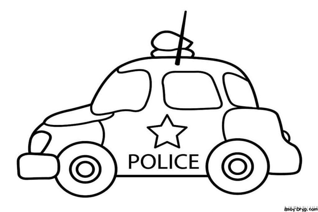 Adorable Police Car Coloring Page | Coloring Police Cars