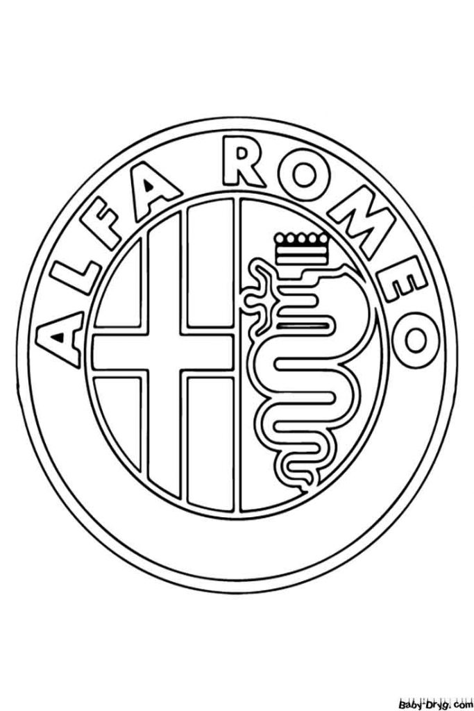Alfa Romeo Car Logo Coloring Page | Coloring Car Logo