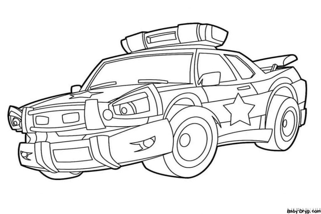Animated Police Car Coloring Page | Coloring Police Cars
