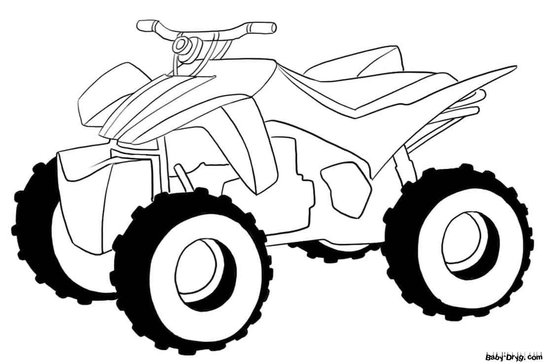 ATV for kids print out Coloring Page | Coloring ATV (Quad bike)