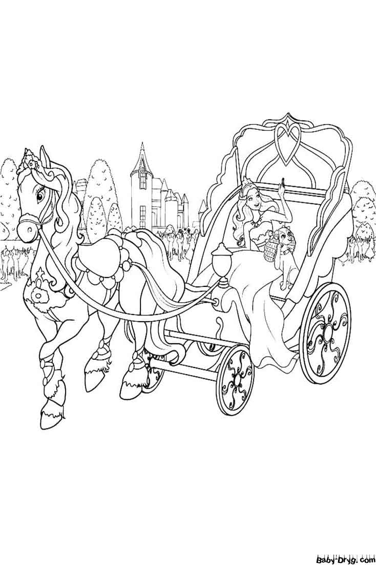 Barbie Carriage Coloring Page | Coloring Carriages