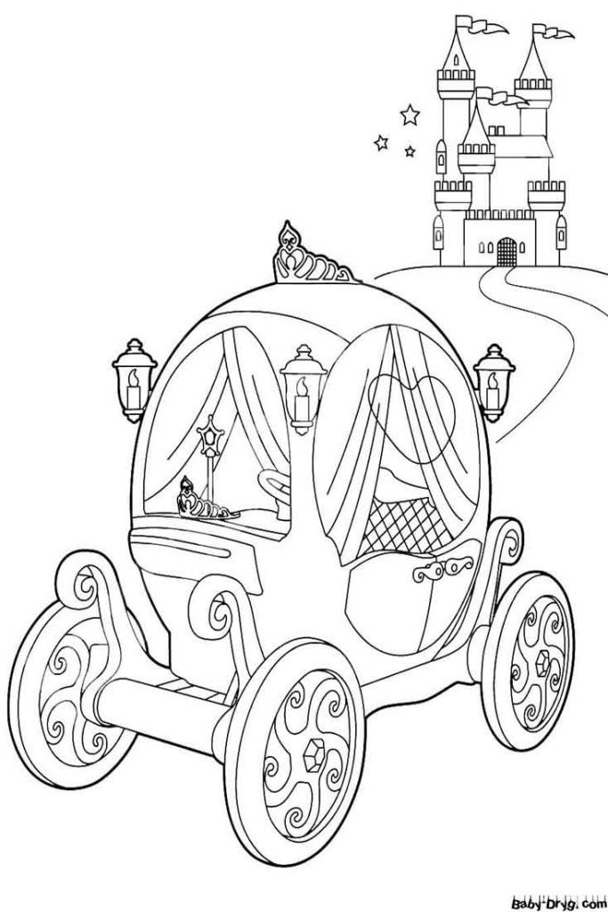 Carriage and Castle Coloring Page | Coloring Carriages