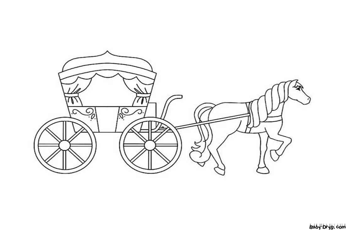Carriage and Horse Coloring Page | Coloring Carriages