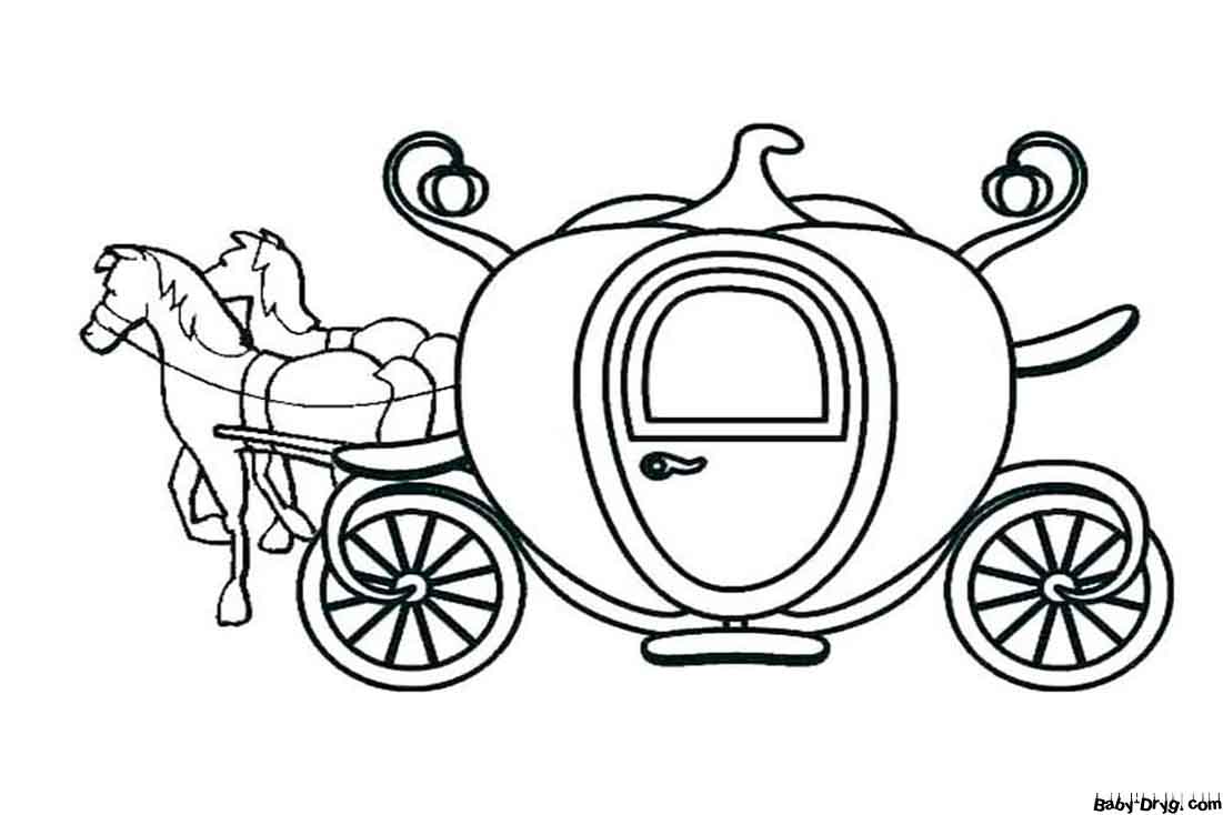 Carriage and Horses Coloring Page | Coloring Carriages