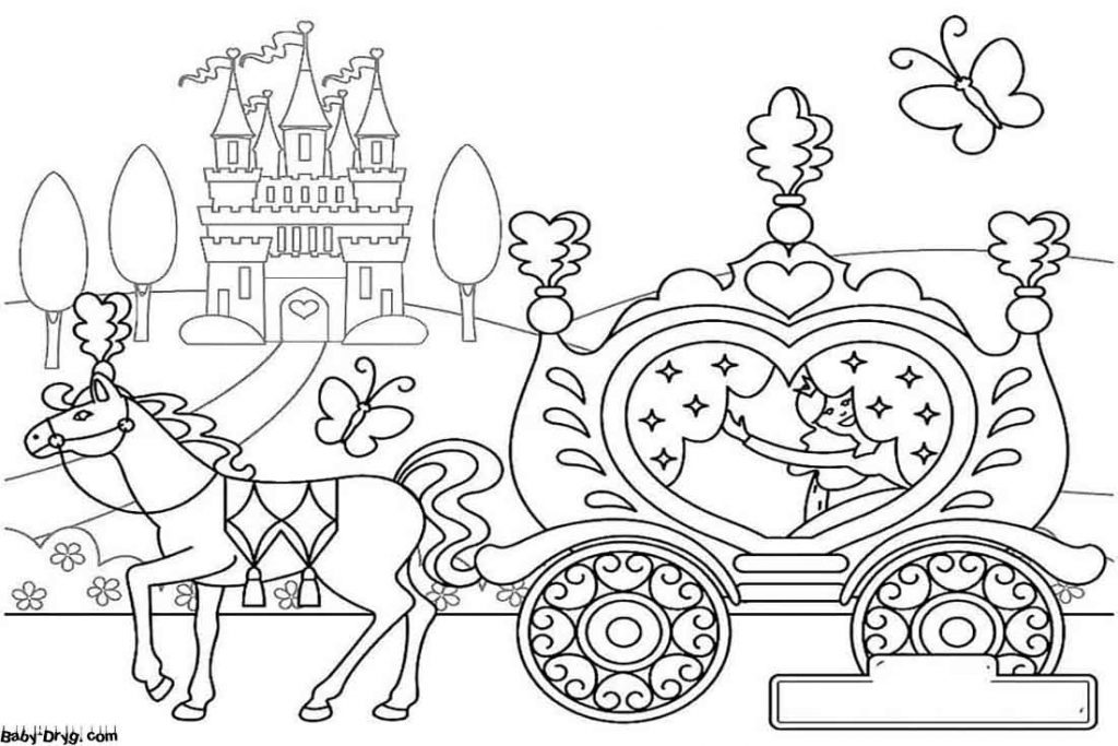 Carriage Princess Coloring Page | Coloring Carriages