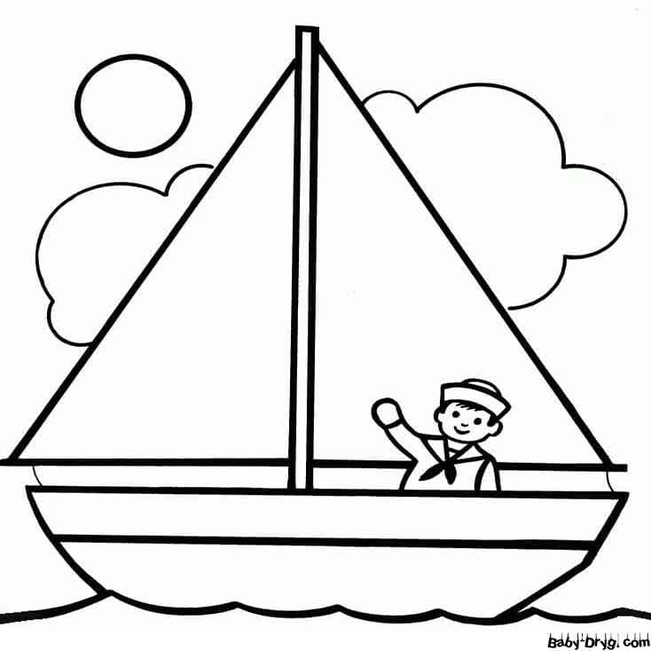 Cute Sailboat Coloring Page | Coloring Sailboats