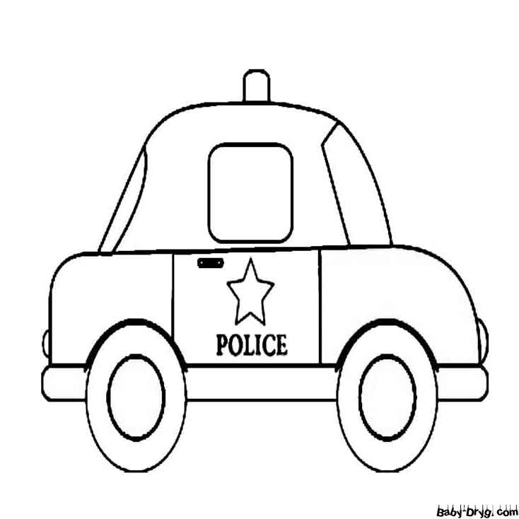 Easy Police Car Coloring Page | Coloring Police Cars