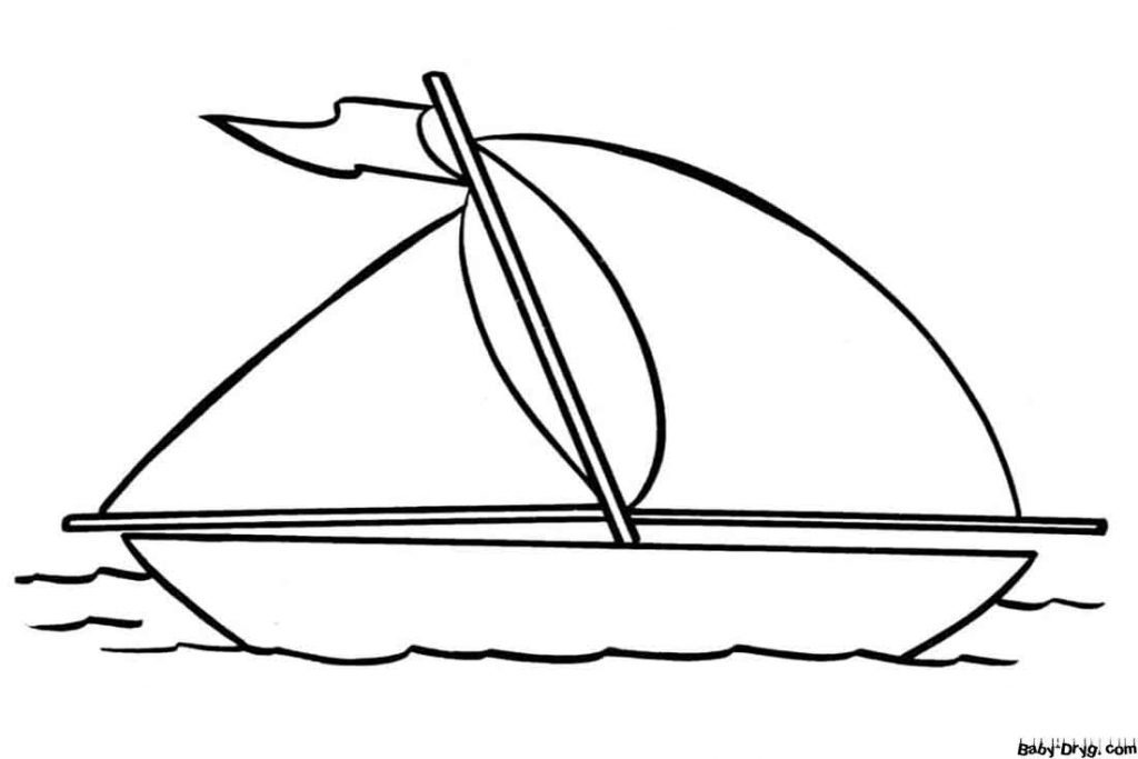 Easy Sailing Boat Coloring Page | Coloring Sailboats