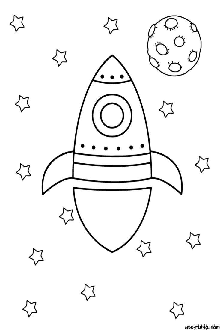 Easy to Color Space Shuttle Coloring Page | Coloring Space Shuttles