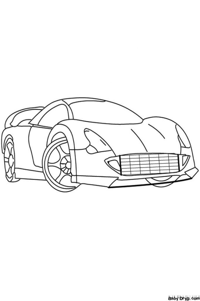 Elegant Sport Car Design Coloring Page | Coloring Car Designs
