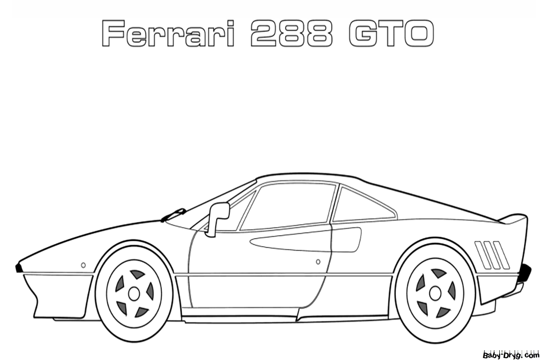 Ferrari 288 GTO Coloring Page | Coloring Ferrari