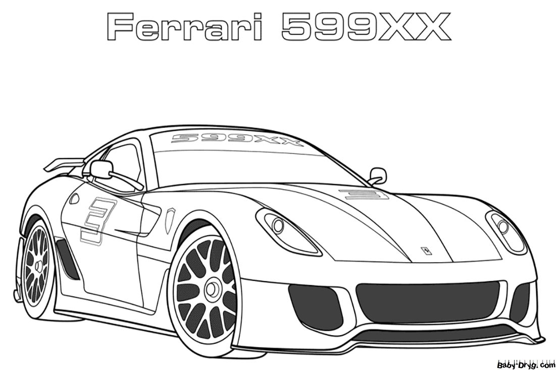Ferrari 599XX Coloring Page | Coloring Ferrari
