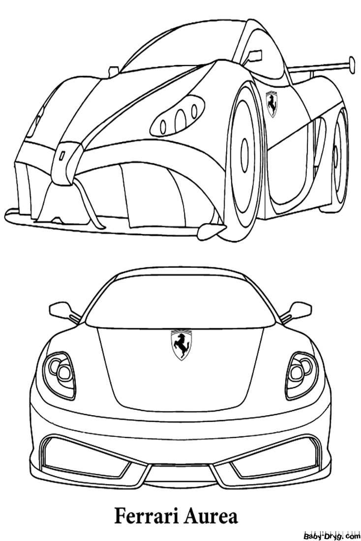 Ferrari Racing Car Printable Coloring Page | Coloring Ferrari