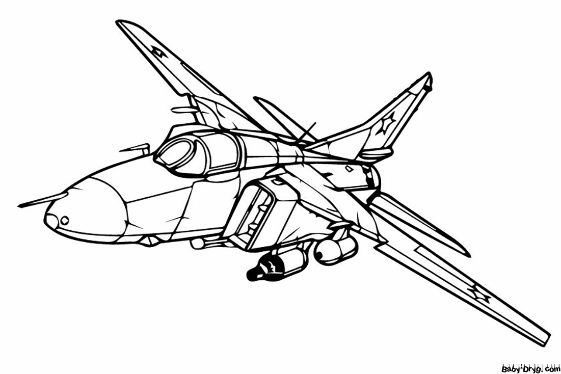 Fighter Aeroplane Coloring Page | Coloring Airplane