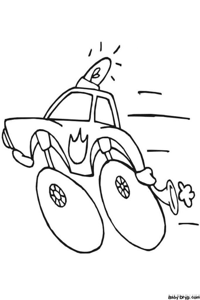 Funny Police Car Coloring Page | Coloring Police Cars