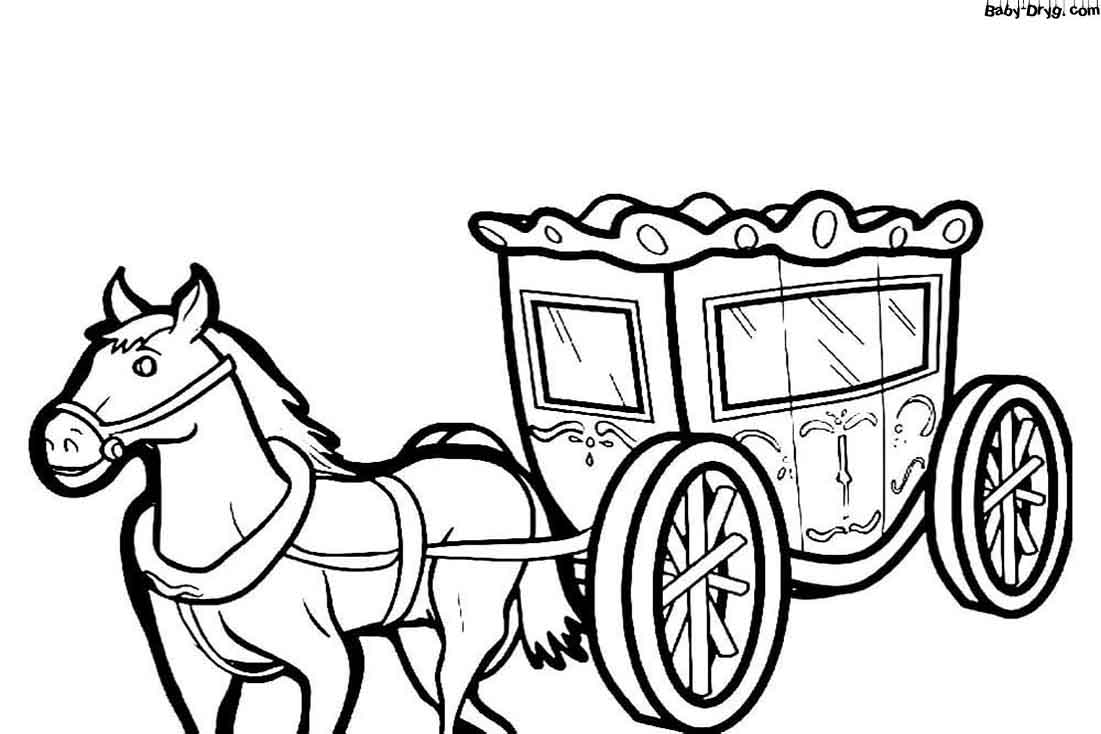 Horse Carriage Coloring Page | Coloring Carriages