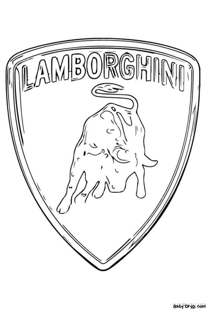 Lamborghini Car Logo Coloring Page | Coloring Car Logo
