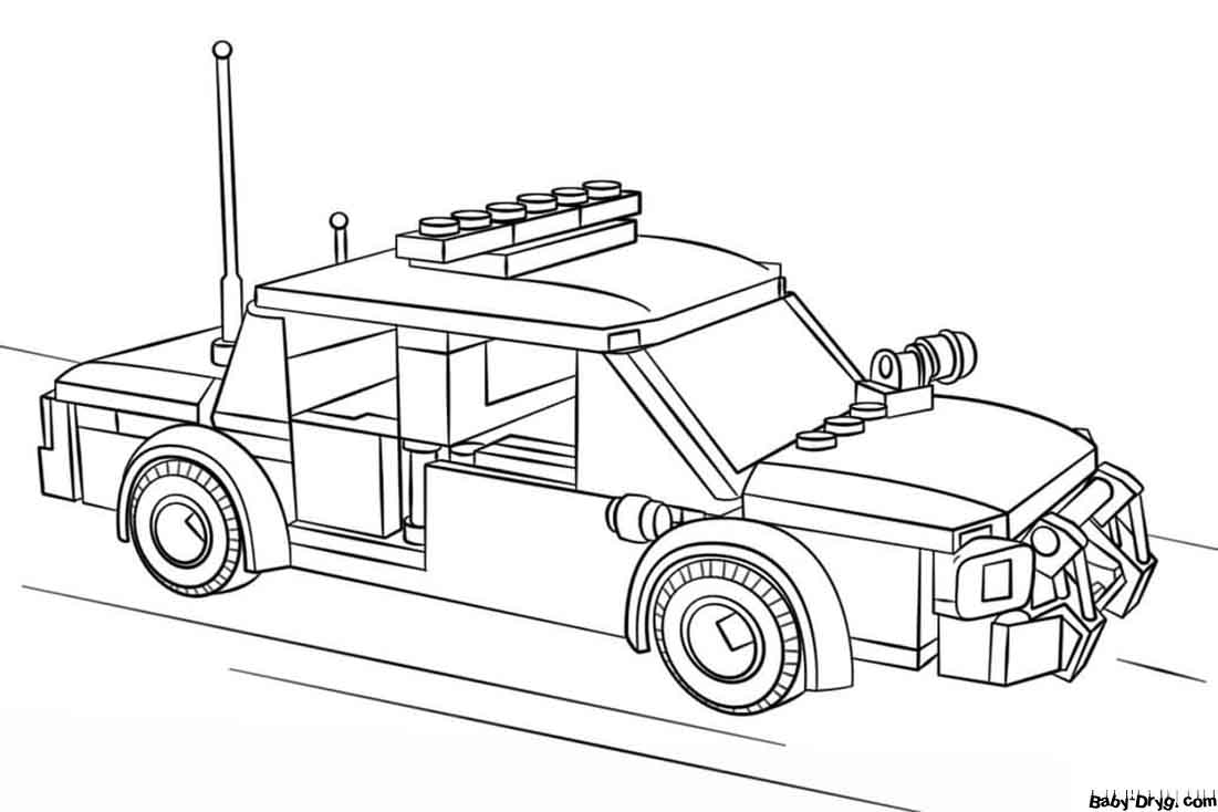 Lego City Police Car Coloring Page | Coloring Police Cars