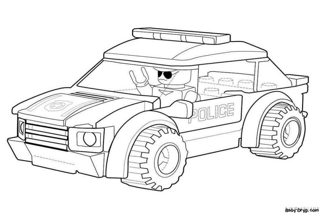 Lego Police Car Coloring Page | Coloring Police Cars